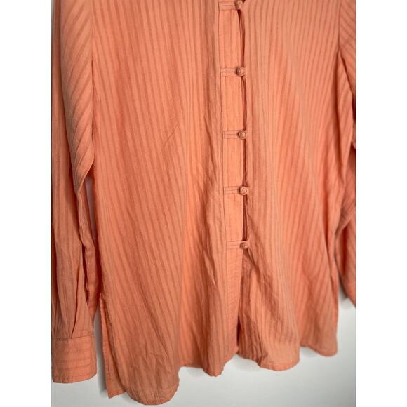 J. Jill Tunic Top XS Orange Button Up Modest Long Sleeve Minimalist - Picture 3 of 8